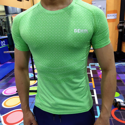 Men's Elastic Leisure Running Equipment Exercise T-shirt - Emadel Gym